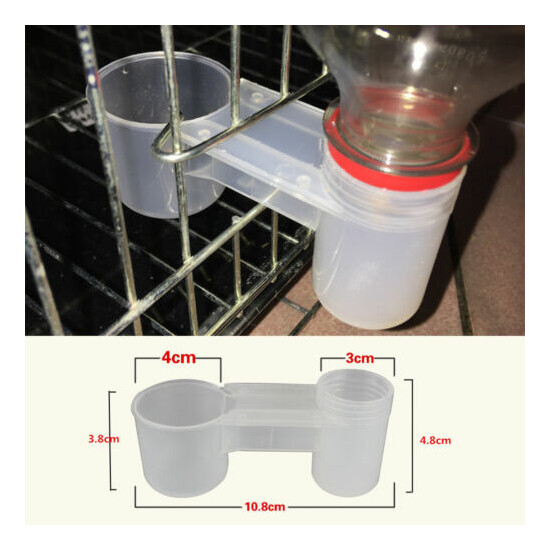 2x bird feeder drinker cup water bottle drinking bowl poultry dove pet pige C-ac image {1}