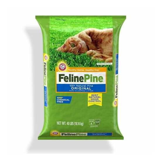 Best Cat Litter Feline Pine Natural Organic No Odor Dust Free Kitten Safe 40 lbs image {1}