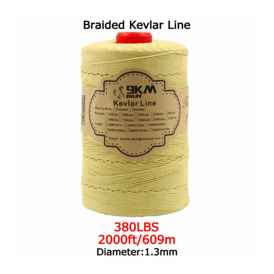 Kevlar Line Rope Braided 40-2000lbs Camping Fishing Assist Cord Made with Kevlar image {19}