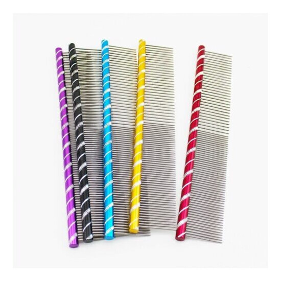 Pet Grooming Comb Unique Diamond Cut Handle 4 Colors Available (Some Limited) image {1}