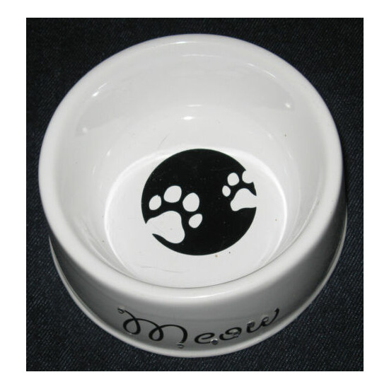 White Ceramic Cat Bowl with Swarovski Crystals image {2}