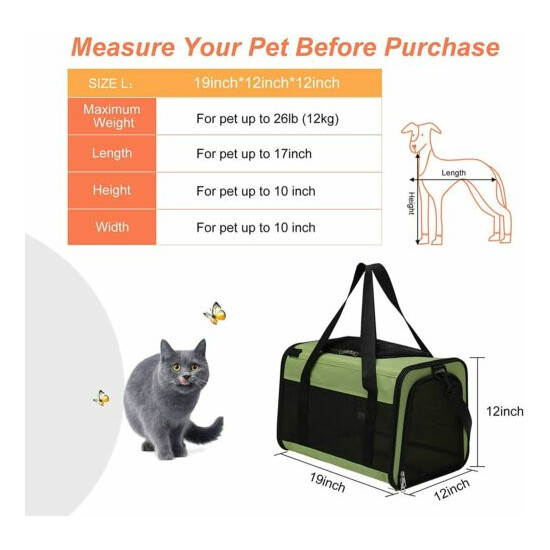 Cat & Small Dog Duffel Travel Carrier Bag Green Large 19" NEW image {2}