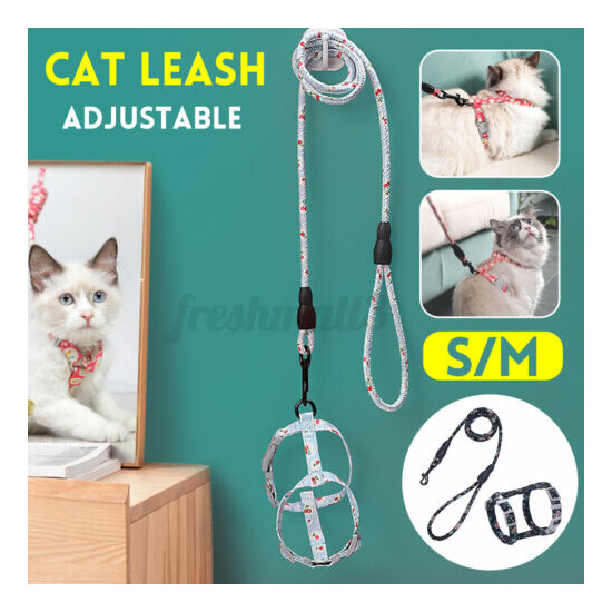 Meow Cat Harness and Leash Set Escape Proof + Safe + Adjustable KittyCat ❤ image {1}