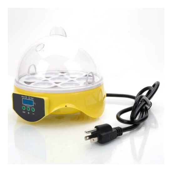 Mini 7 Egg Incubator Hatcher Digital Clear Temperature Control Duck Bird 110V image {3}