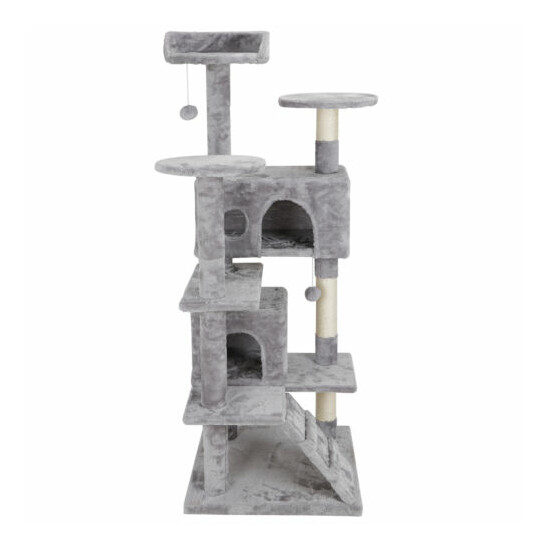 53" Cat Tree Activity Tower Pet Kitty Furniture with Sisal-Covered Scratch Post image {2}