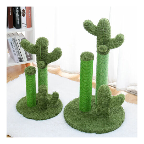 Cute Cactus Pet Cat Tree Toys with Ball Scratching Post for Cat Kitten Climbing  image {5}