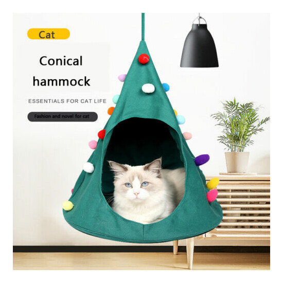 Removable pet hanging house cat cone hammock light washable puppy hammock image {1}
