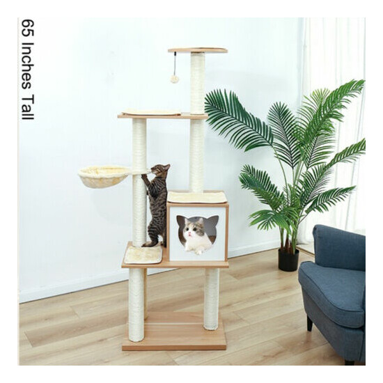Made4Pets 65.6 Inches Modern Cat Tree 6 Levels Cat Tower with Sturdy Scratching image {1}