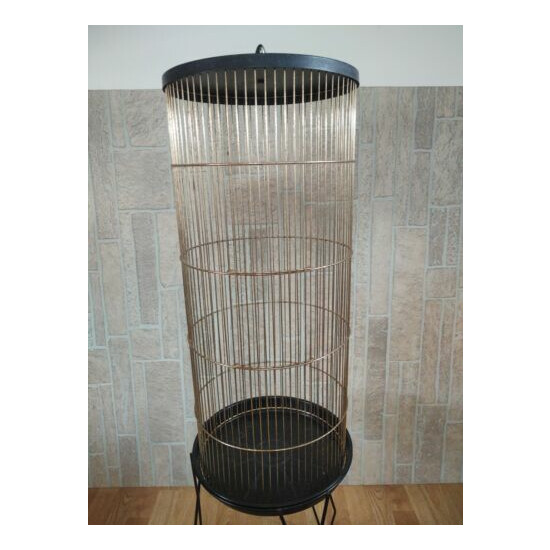 ✨Vintage Mid Century Modern Black Wire Bird Cage Standing Hairpin Legs✨ NICE!!! image {4}