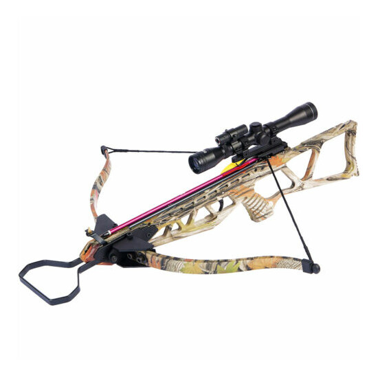 180 lb Black / Camouflage Camo Hunting Crossbow Bow +4x20 Scope +7 Arrows 150 80 image {5}