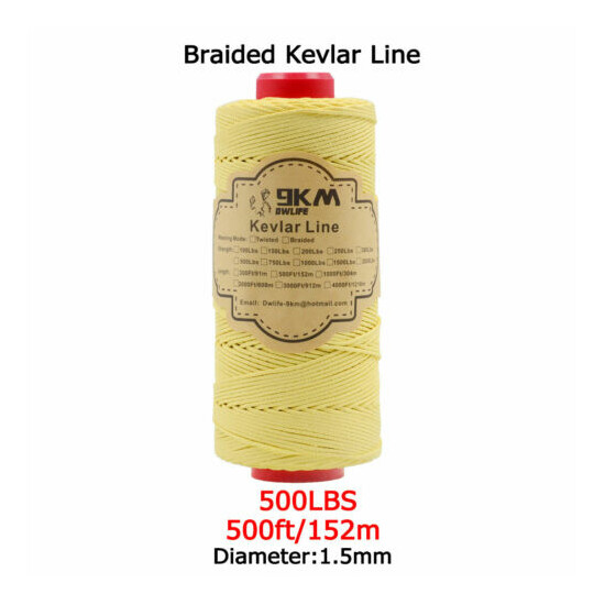 Kevlar Line Rope Braided 40-2000lbs Camping Fishing Assist Cord Made with Kevlar image {20}