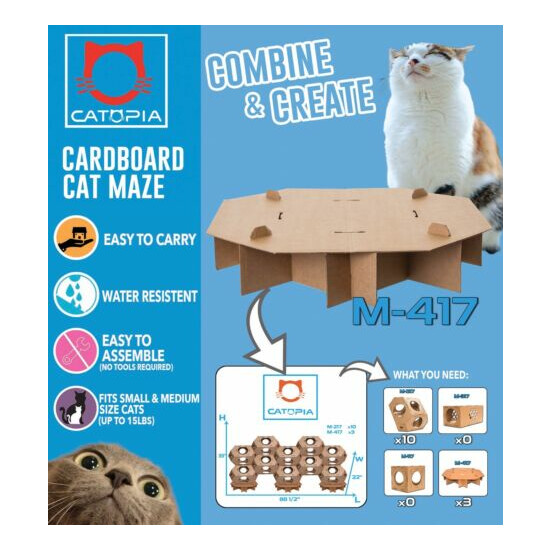 Pet Cat Play House Tower Condo Bed Toy cardboard Beige Scratch Post maze US image {1}