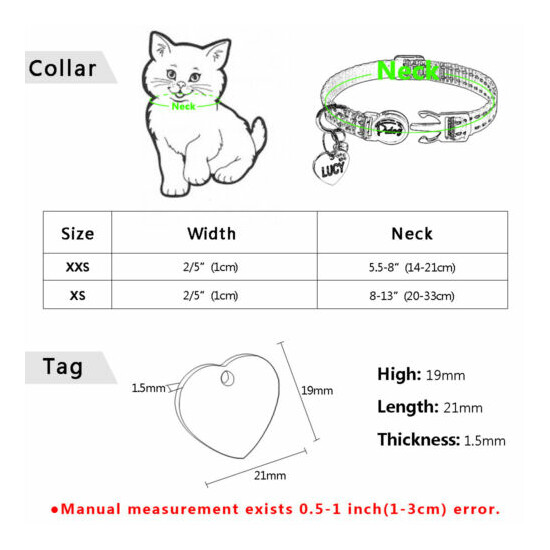 Safety Reflective Personalized Breakaway Cat Collars Quick Release Kitten Collar image {2}