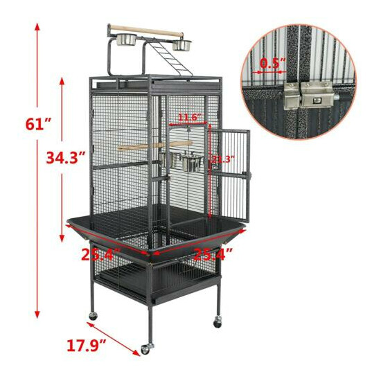 61" Large Bird Cage Play Top Parrot Finch Cage Pet Supply Easy Assemble Style image {1}