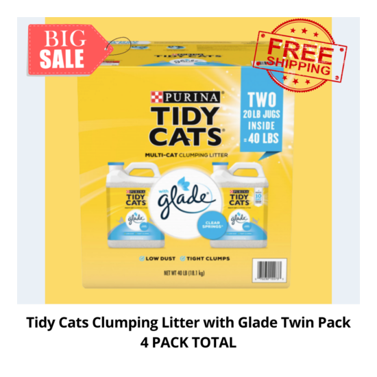 Clumping Litter Scented with Glade Twin Pack 20 lbs Total of 4 Pack Tidy Cats  image {1}
