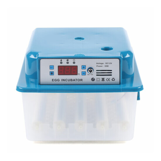 16 Egg Blue Automatic Intelligent Incubator Digital Display Double Battery 30W image {2}