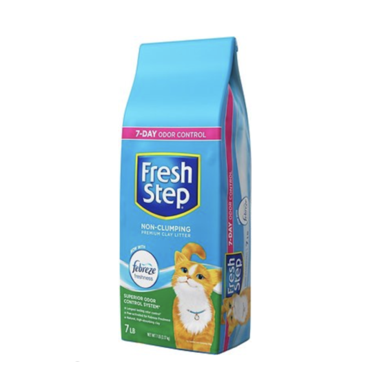 Fresh Step Non-Clumping Premium Cat Litter with Febreze Freshness,Scented 7 lb image {1}