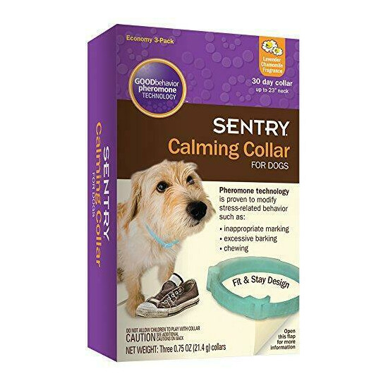 SENTRY Calming Collar for Dogs, Up to 23-Inch Neck, Includes Three Dog Calming image {1}