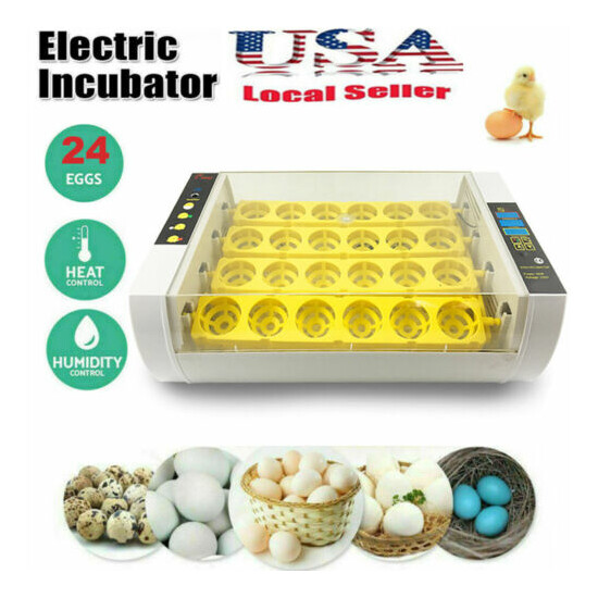 Automatic 24 Digital Chick Bird Egg Incubator Hatcher Temperature Control New image {1}