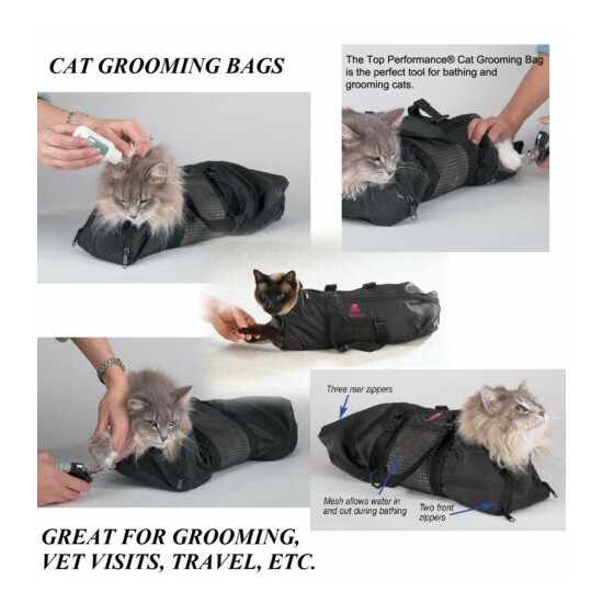 Top Performance Cat Grooming Bag NO BITE SCRATCH Restraint System Bath*MEDIUM image {1}