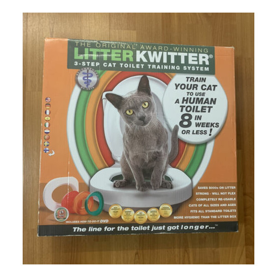 New Litter Kwitter 3 Step Cat Training System - Teach Your Kitty to Use A Toilet image {1}
