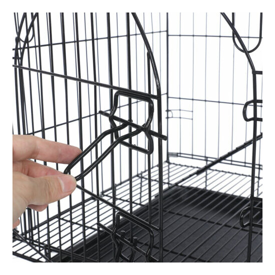 48 Inches 3-Tier Cat Cage Pet Playpen Wire Metal Crate Kennel Playpen Black image {8}