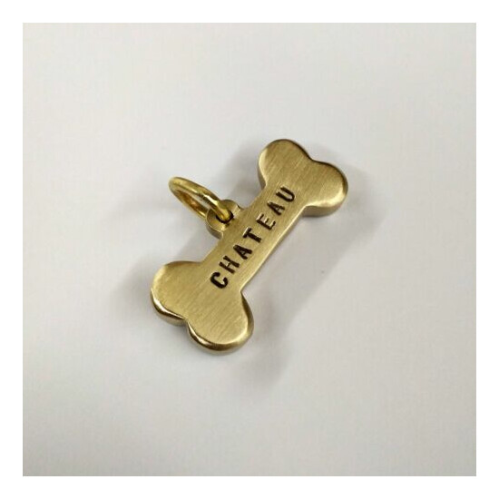Personalized Lucky Bone Tag ID with Stamped Front Name, Back Phone image {3}
