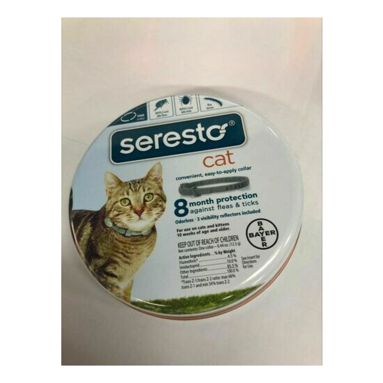 Bayer Seresto Flea and Tick Collar for Cats All Weight 8 Month Protection USA image {1}