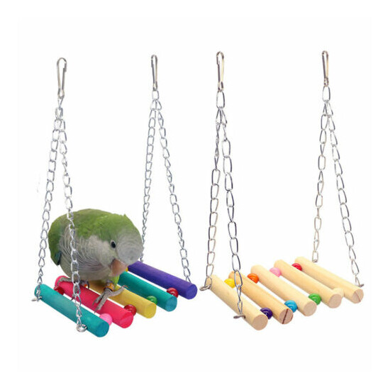 Pet Bird Parrot Parakeet Budgie Cockatiel Cage Hammock Swing Toy Hanging Toy CA image {1}