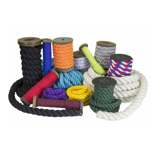 Ravenox Natural Twisted Cotton Rope | 1/4-inch | Multiple Colors | Made in USA image {2}