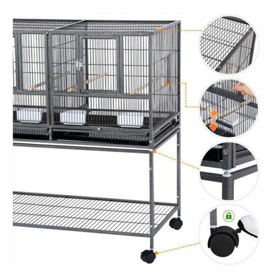 Stackable Divided Breeder Breeding Parakeet Bird Cage for Canary Cockatiel Finch image {3}