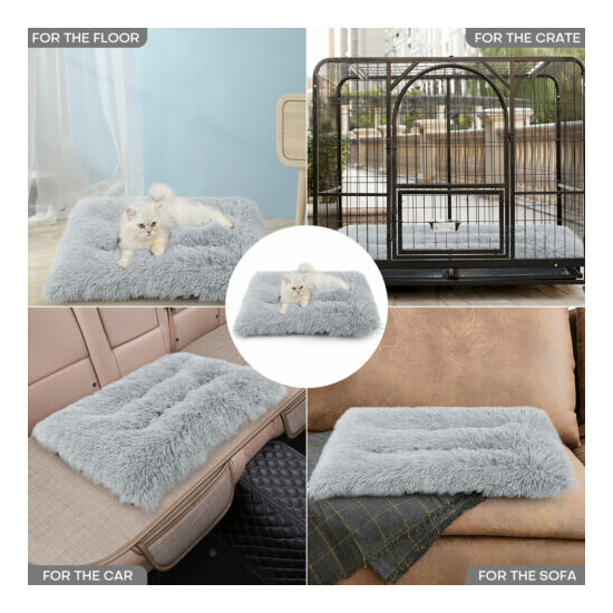 Plush Pet Bed Mat Soft Kennel Crate Cushion Pad for Dogs Cats Anti-Slip Bottom image {3}