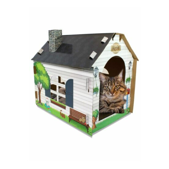 Pet Kitten Cat Cottage House & Scratcher & Bonus Catnip (a) image {1}