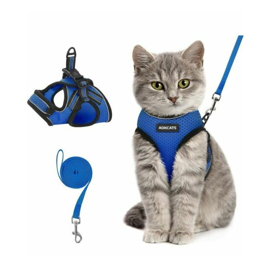 AOKCATS Cat Harness and Leash Set, Escape Proof Soft Adjustable Kitten Vest image {1}
