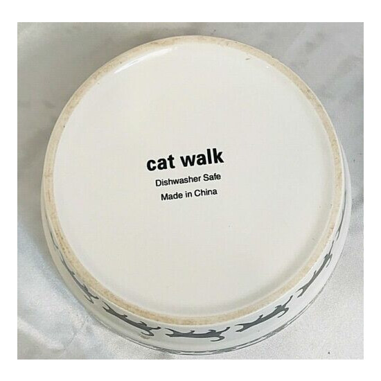 Petco Set of 2 Cat Walk Black White Bowl Dish Ceramic 5" & Storage Box Cats 912 image {7}