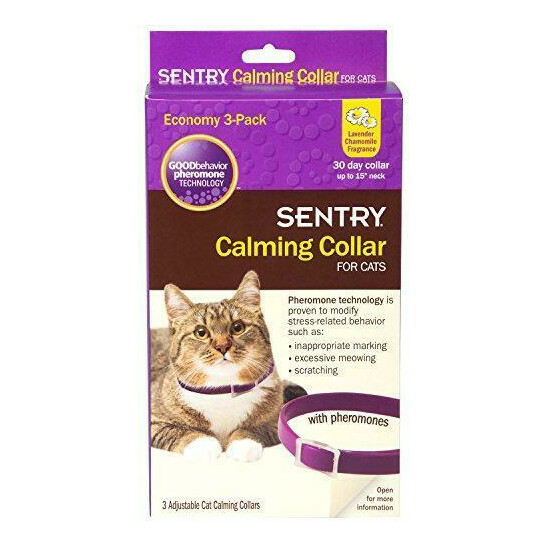 SENTRY Calming Collar for Cats, Up to 15-Inch Neck, Includes Three Cat Calming image {2}