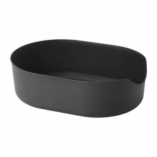 IKEA LURVIG Cat Litter Box Tray Modern Black Oval Design 14.5x20x6 FREE SHIPPING image {2}