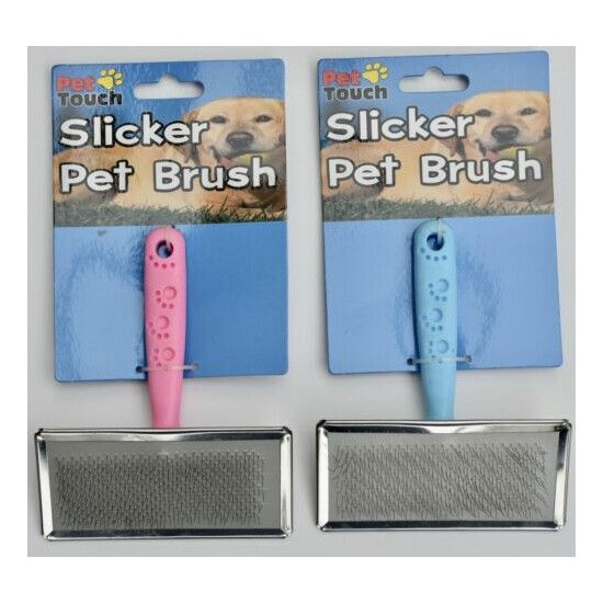 Slicker Pet Cat/Dog Grooming Brush Large Pink/Blue! image {3}