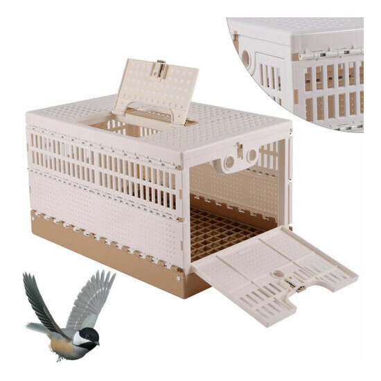 Bird Cage Racing Pigeon Carrier Box 2 Side Doors Poultry Pet Cage Folding Cage  image {4}