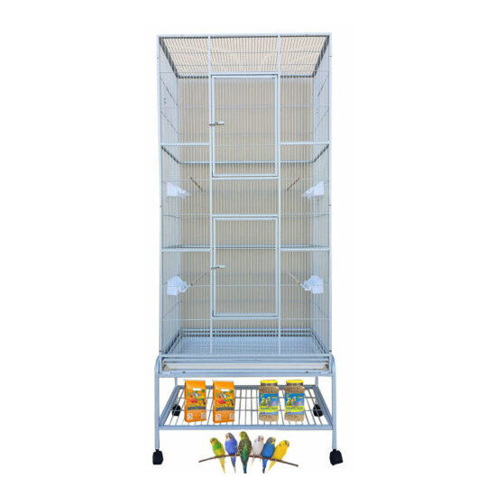 70" X-Large Flight Bird Breeding Cage Nest Doors Removable Stand Aviaries Finch image {1}