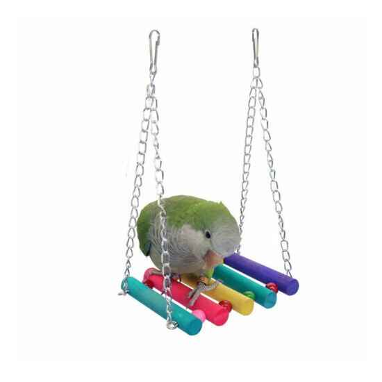 Pet Bird Parrot Parakeet Budgie Cockatiel Cage Hammock Swing Toy Hanging Toy CA image {4}