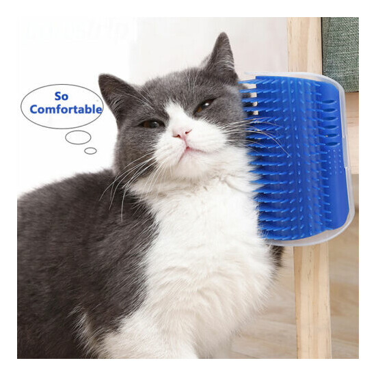 Cat Self Groomer Cat Face Scratcher Wall Corner Soft Grooming Brush Massage Comb image {1}