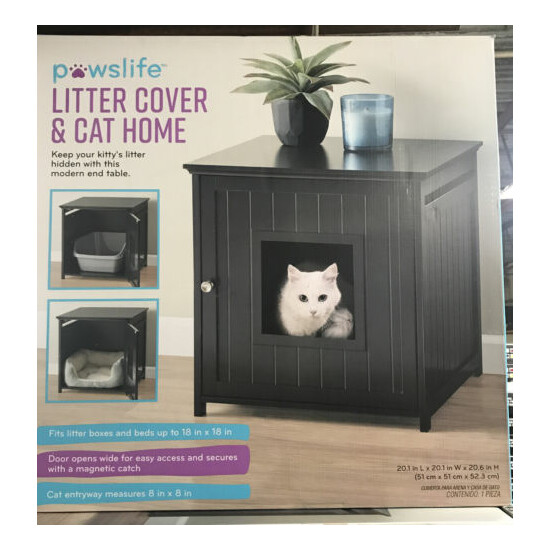 Pawslife Litter Cover & Cat Home For Litter Boxes 20.1 in L x 20.1 In W x 20.6 H image {1}