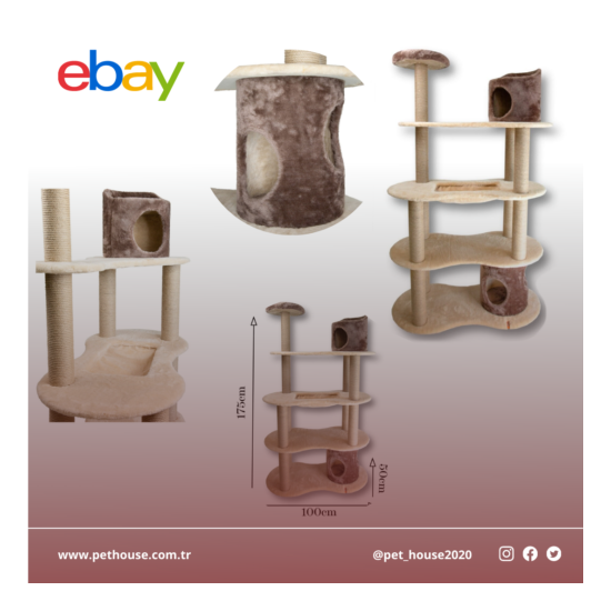 Cat Tree Condo Tower Scratching Post Furniture Posts House Pet Play Large Bed image {2}