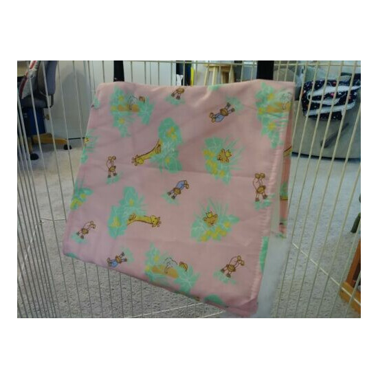 Washable Bird Hammock Tent - Pink with Giraffes and Monkeys image {4}