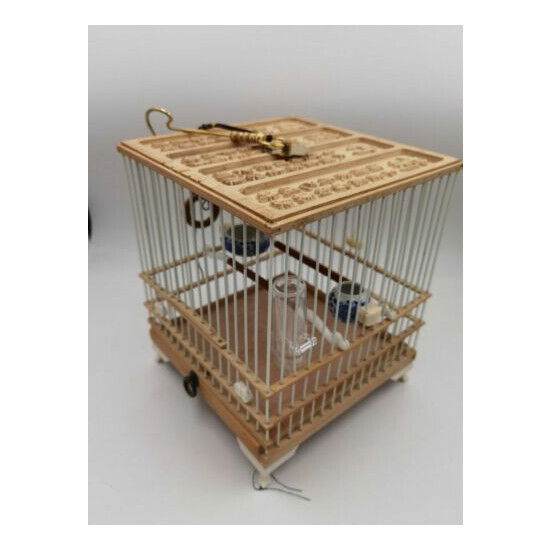 Chinese Bamboo Carved Birdcage + Copper hook + High toughness fiber material89 image {6}