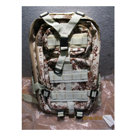 Khaki Tactical Military Style Backpack 8800796 image {1}