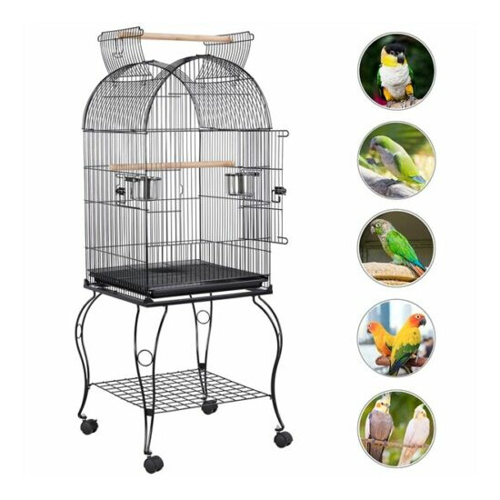 59in Open Top Bird Cage Large Medium Parrot Cockatiel Sun Parakeet Conure Cages image {4}