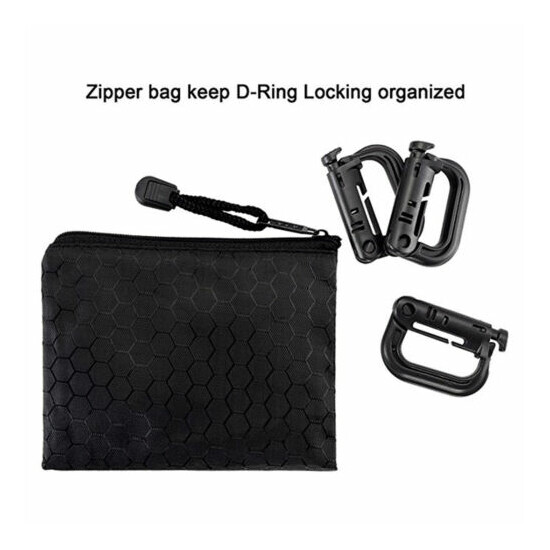 10 Pcs Multipurpose D-Ring Grimloc Locking for Molle Webbing with Zippered Pouch image {5}