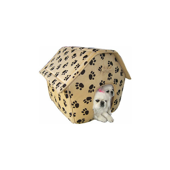 Large Soft Cat Kitten Pet Soft Cozy Paw Prints House Collapsible Pet 3018-130 image {1}